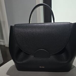 Polene Black Leather Handbag